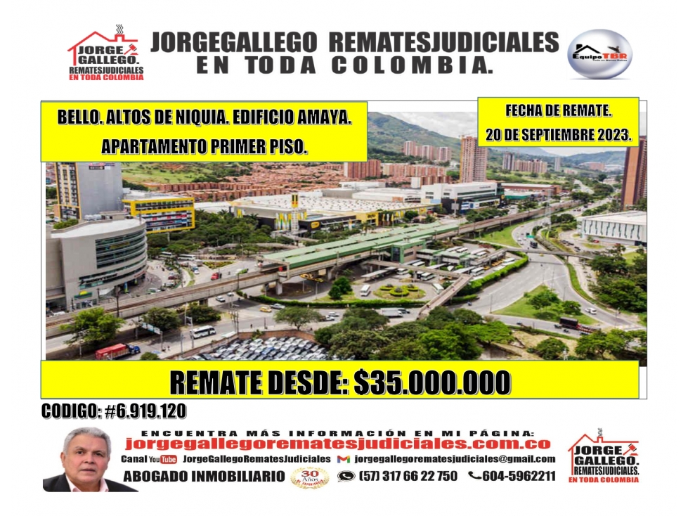 Remate. Bello. Altos de niquia. Edificio Amaya. Apartamento.