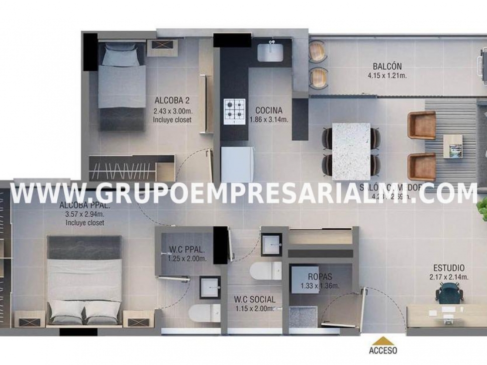 ESPECTACULAR APARTAMENTO EN VENTA - SECTOR LA CEJA COD:28097