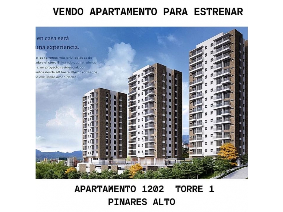 SE VENDE APARTAMENTO PARA ESTRENAR EN PINARES ALTO